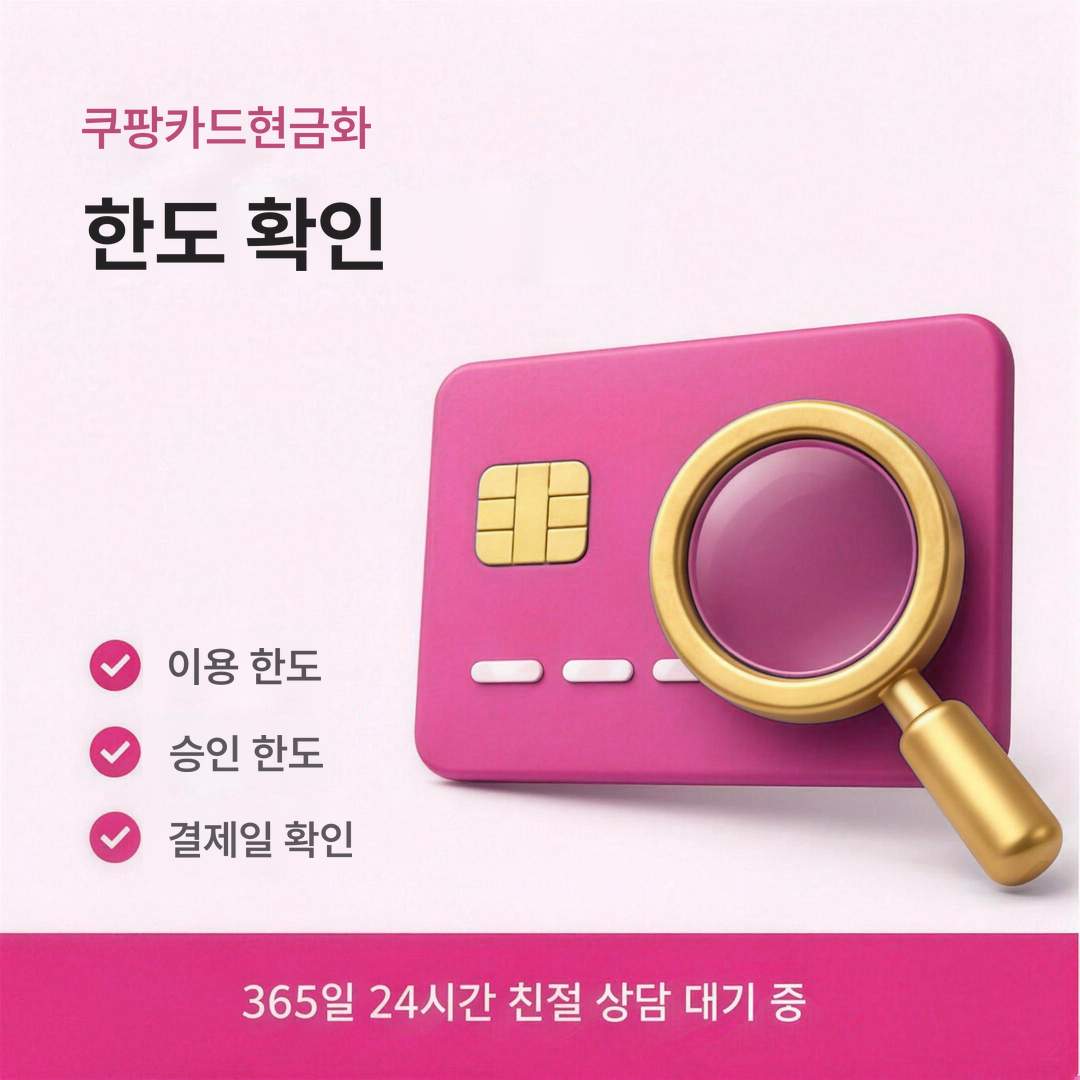 다음머니 쿠팡카드현금화 한도 확인 안내
